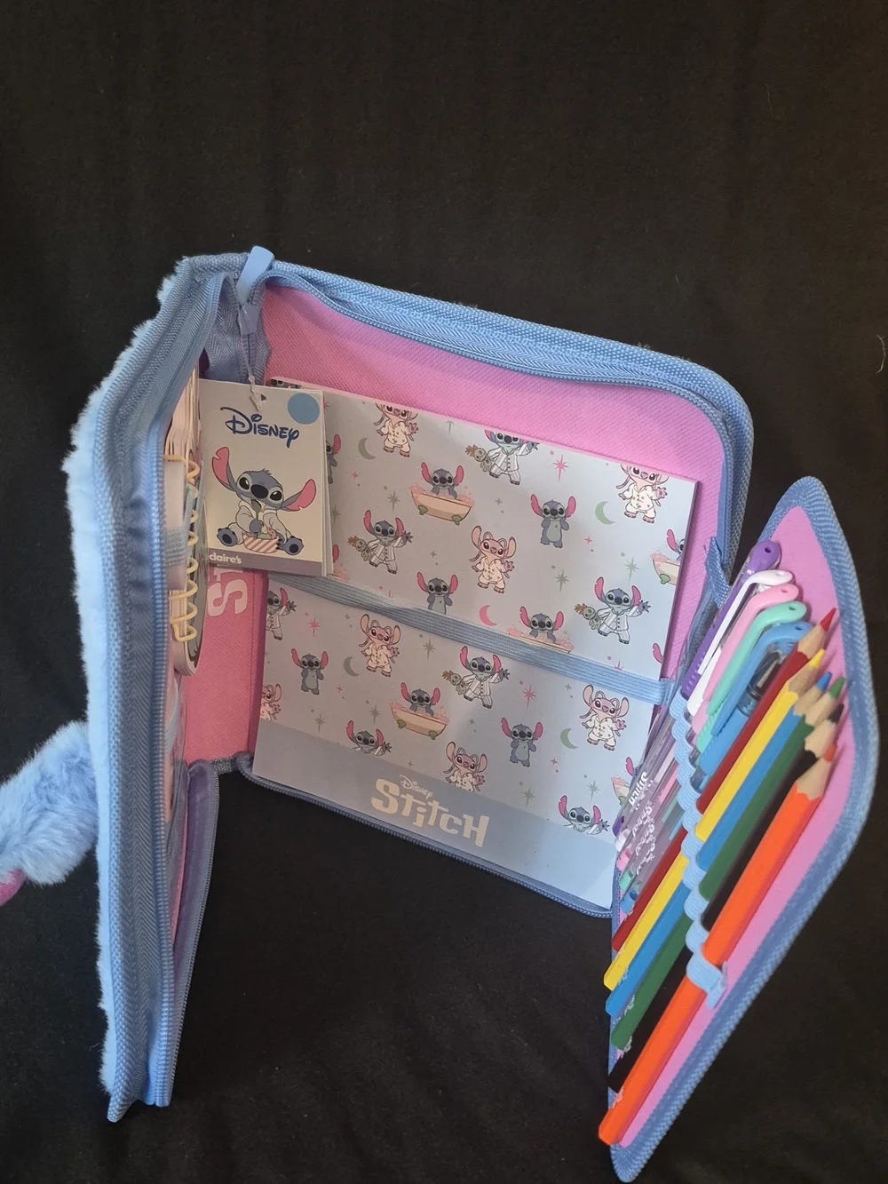 Disney Stitch Deluxe Plush Pencil Case with Stationery Set – New with Tags